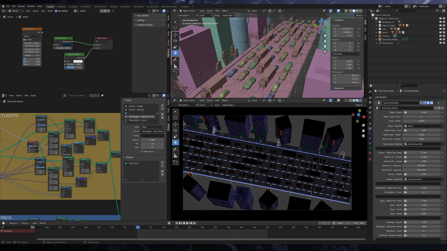 Blender Road Generator Pack